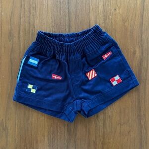 TBBC Nautical flag Sheffield shorts size 0-3 months. The Beaufort Bonnet Company